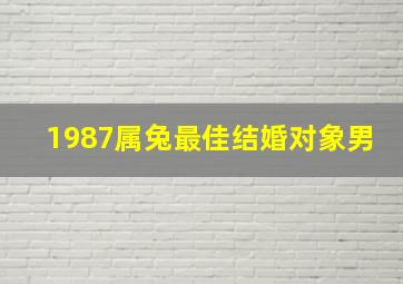 1987属兔最佳结婚对象男