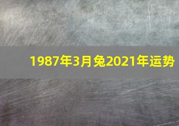 1987年3月兔2021年运势