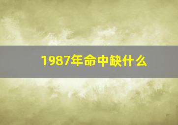 1987年命中缺什么