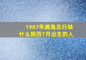 1987年属兔五行缺什么阴历7月出生的人