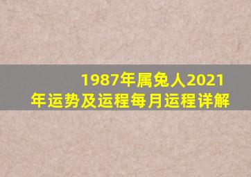 1987年属兔人2021年运势及运程每月运程详解