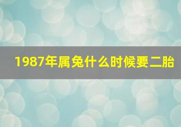 1987年属兔什么时候要二胎