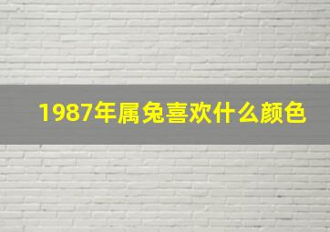 1987年属兔喜欢什么颜色