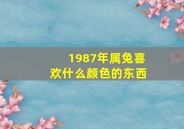 1987年属兔喜欢什么颜色的东西