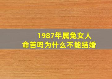 1987年属兔女人命苦吗为什么不能结婚