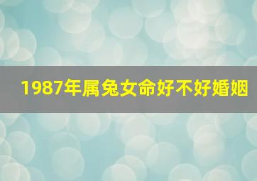 1987年属兔女命好不好婚姻