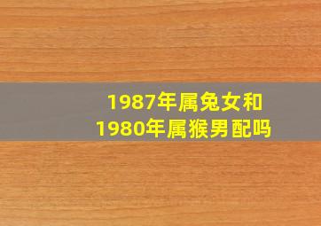 1987年属兔女和1980年属猴男配吗