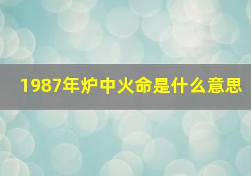 1987年炉中火命是什么意思