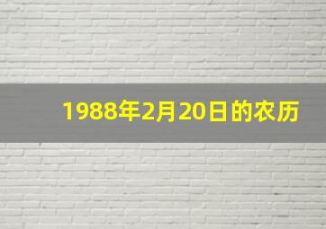 1988年2月20日的农历