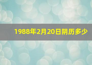 1988年2月20日阴历多少