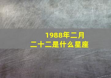 1988年二月二十二是什么星座