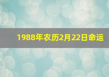 1988年农历2月22日命运