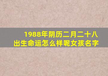 1988年阴历二月二十八出生命运怎么样呢女孩名字