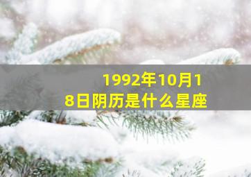 1992年10月18日阴历是什么星座