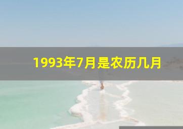 1993年7月是农历几月