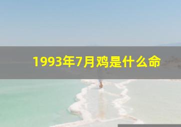 1993年7月鸡是什么命