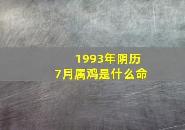 1993年阴历7月属鸡是什么命