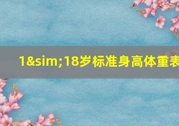 1∼18岁标准身高体重表