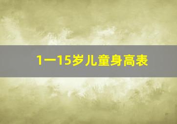 1一15岁儿童身高表