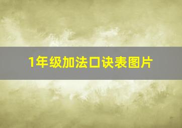 1年级加法口诀表图片