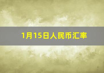 1月15日人民币汇率