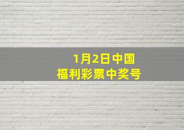 1月2日中国福利彩票中奖号