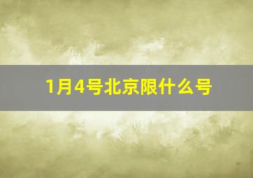 1月4号北京限什么号