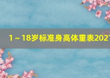 1～18岁标准身高体重表2021