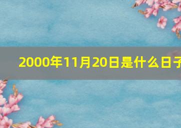 2000年11月20日是什么日子