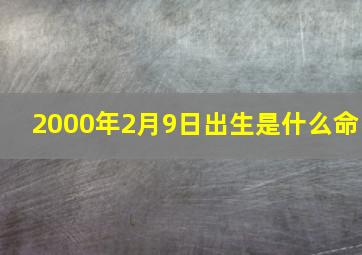 2000年2月9日出生是什么命