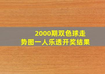 2000期双色球走势图一人乐透开奖结果