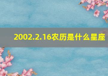 2002.2.16农历是什么星座