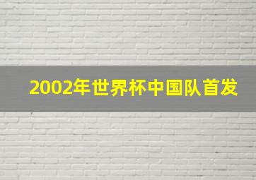 2002年世界杯中国队首发