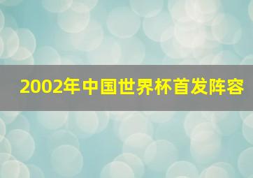 2002年中国世界杯首发阵容