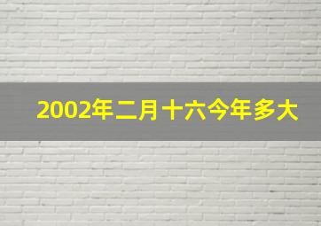 2002年二月十六今年多大