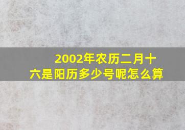 2002年农历二月十六是阳历多少号呢怎么算