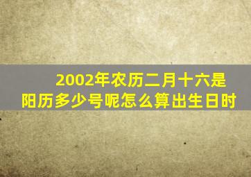 2002年农历二月十六是阳历多少号呢怎么算出生日时