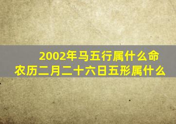 2002年马五行属什么命农历二月二十六日五形属什么