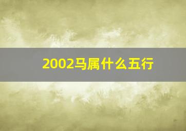 2002马属什么五行