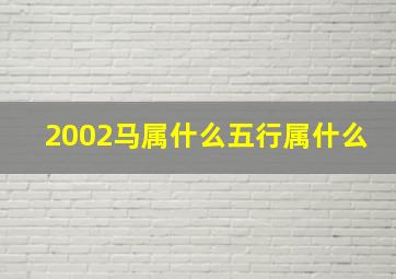 2002马属什么五行属什么