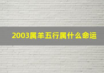 2003属羊五行属什么命运