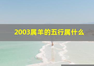 2003属羊的五行属什么