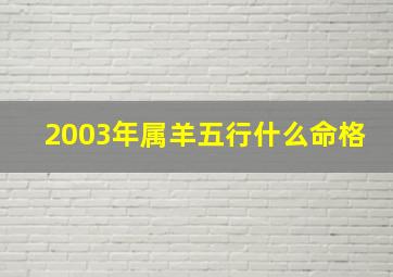 2003年属羊五行什么命格