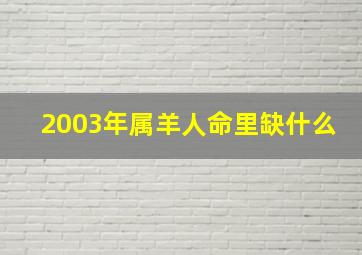 2003年属羊人命里缺什么