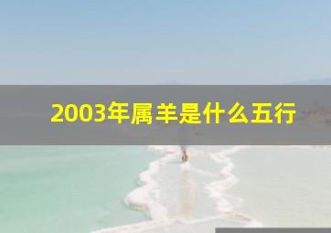 2003年属羊是什么五行