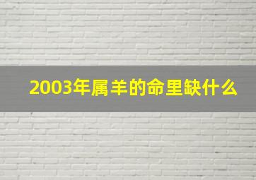 2003年属羊的命里缺什么