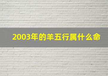 2003年的羊五行属什么命