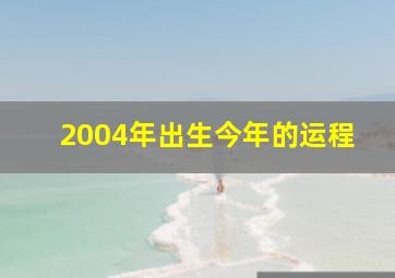 2004年出生今年的运程