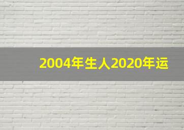 2004年生人2020年运