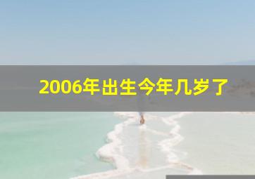 2006年出生今年几岁了